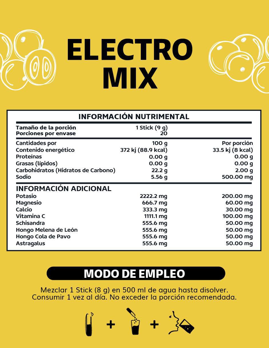 Electro Mix con Hongos Adaptógenos sabor camu camu de 180 g 7