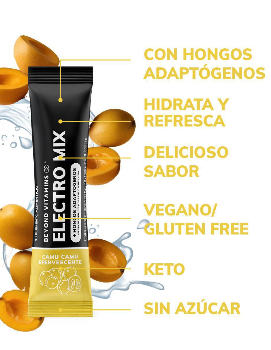 Electro Mix con Hongos Adaptógenos sabor camu camu de 180 g 9