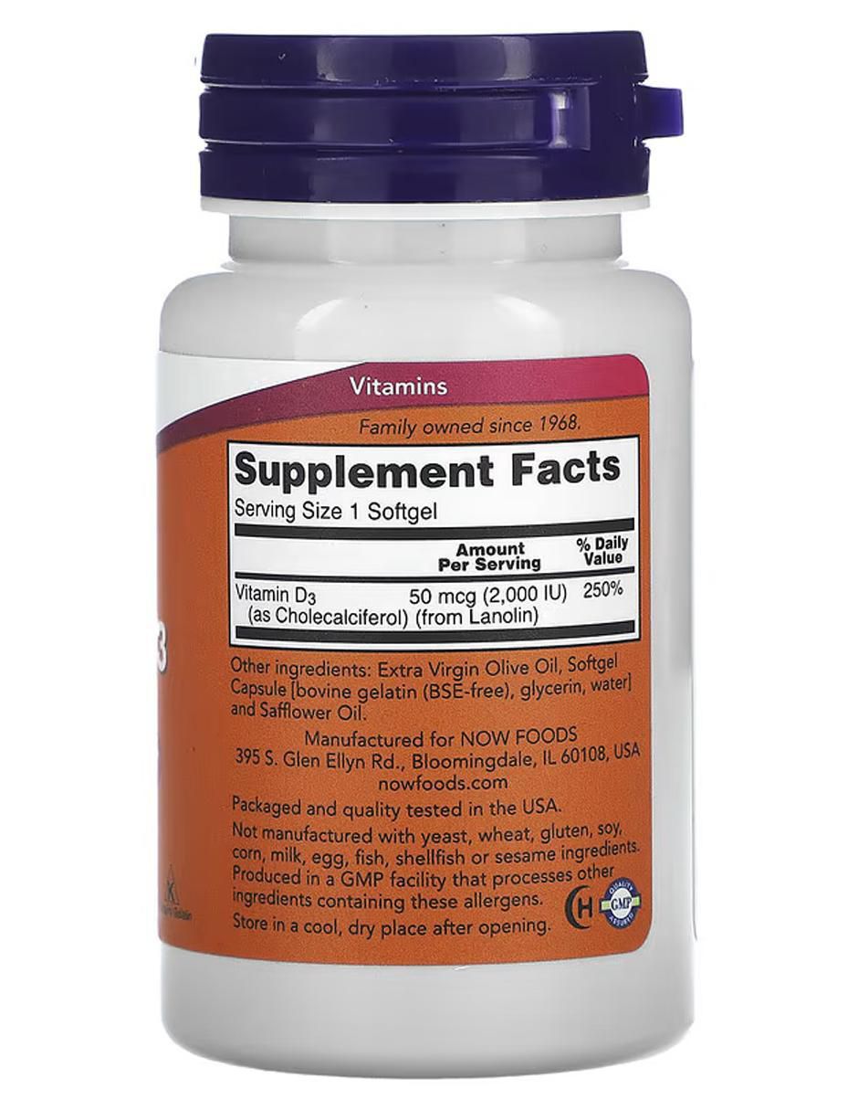 Vitamina D-3 2000 UI de 120 cápsulas 2