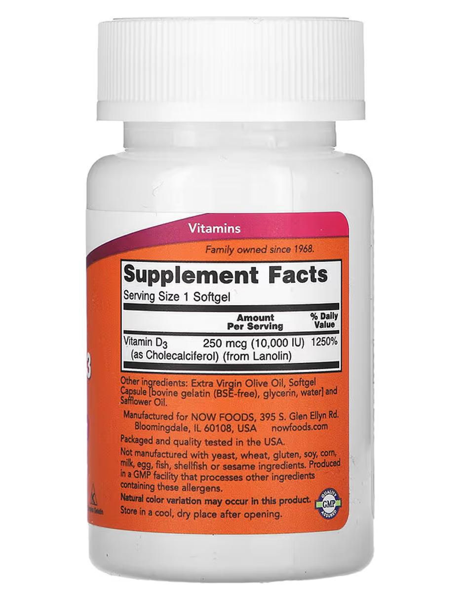 Vitamina D-3 10.000 UI de 120 cápsulas 2