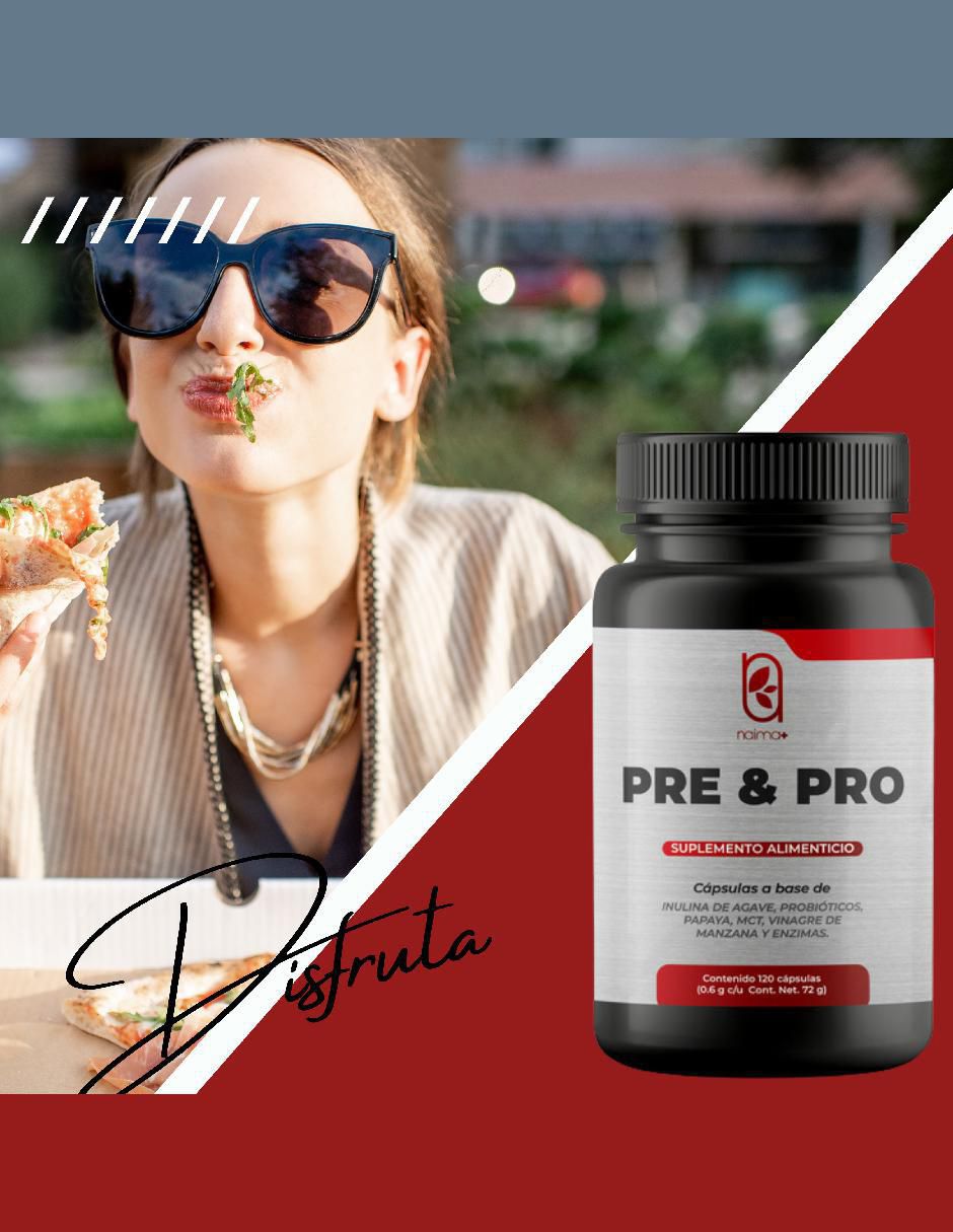 Pre & Pro (Prebióticos y Probióticos) con Enzimas Digestivas de 120 cápsulas 5