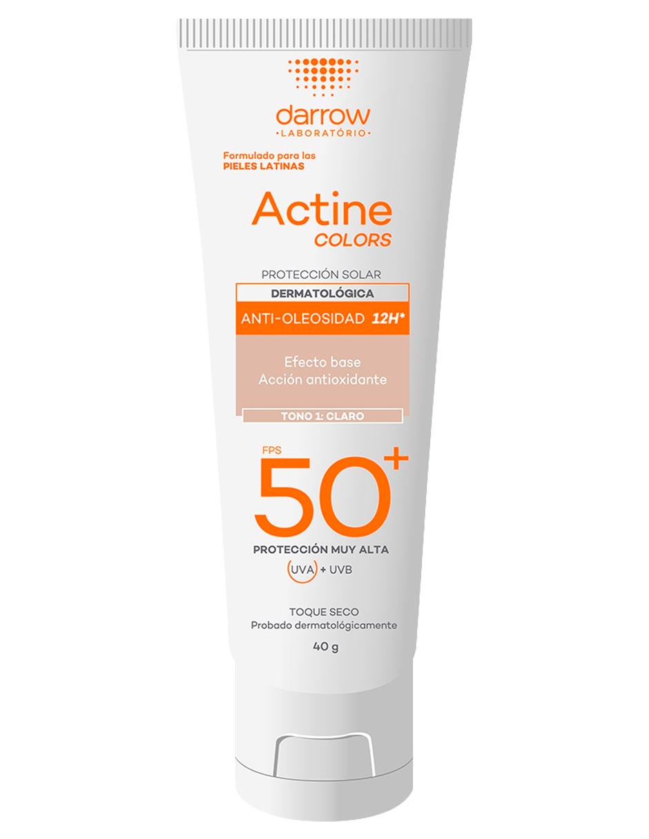 Protector solar FPS 50 Dermatológico Facial Claro Actine Colors 40 g