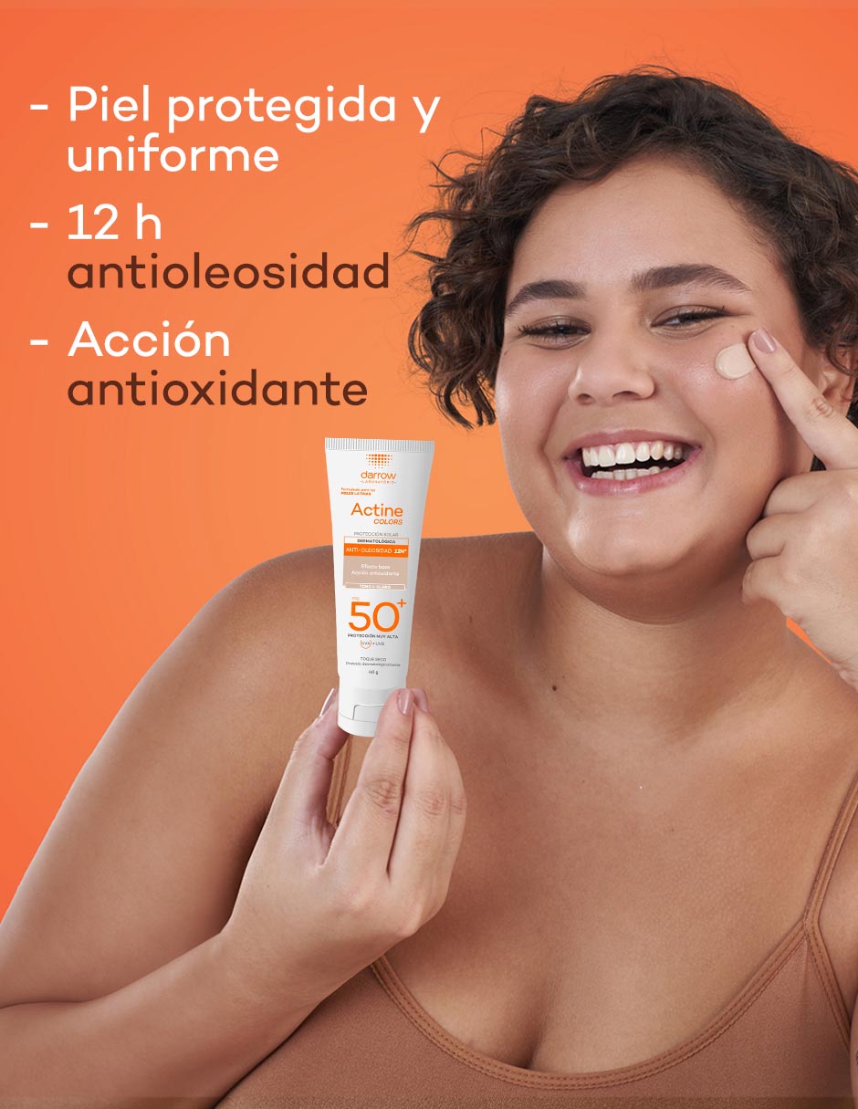 Protector solar FPS 50 Dermatológico Facial Claro Actine Colors 40 g 3