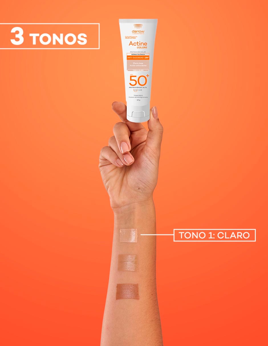 Protector solar FPS 50 Dermatológico Facial Claro Actine Colors 40 g 4