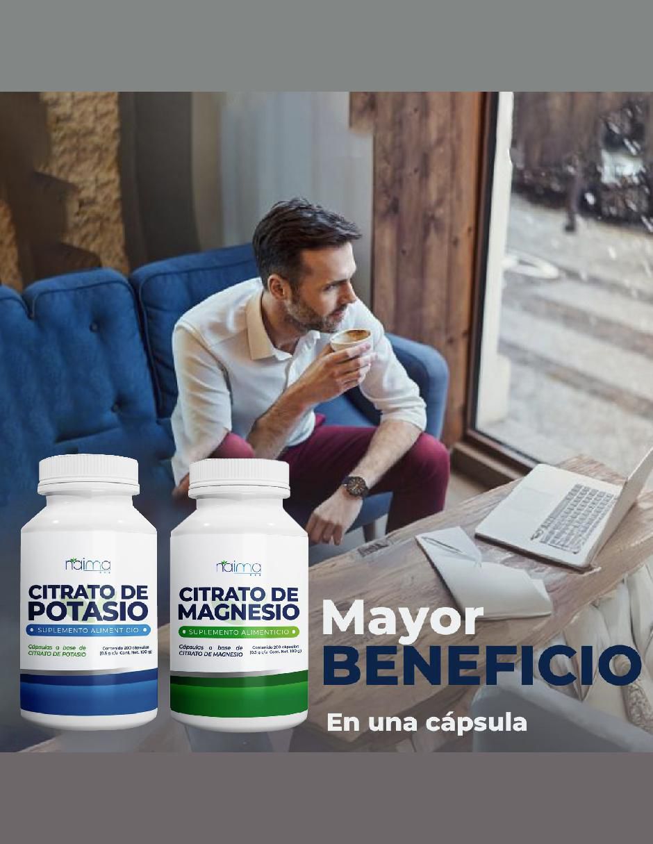Citrato de Magnesio y Citrato de Potasio con citrato de magnesio y potasio 8