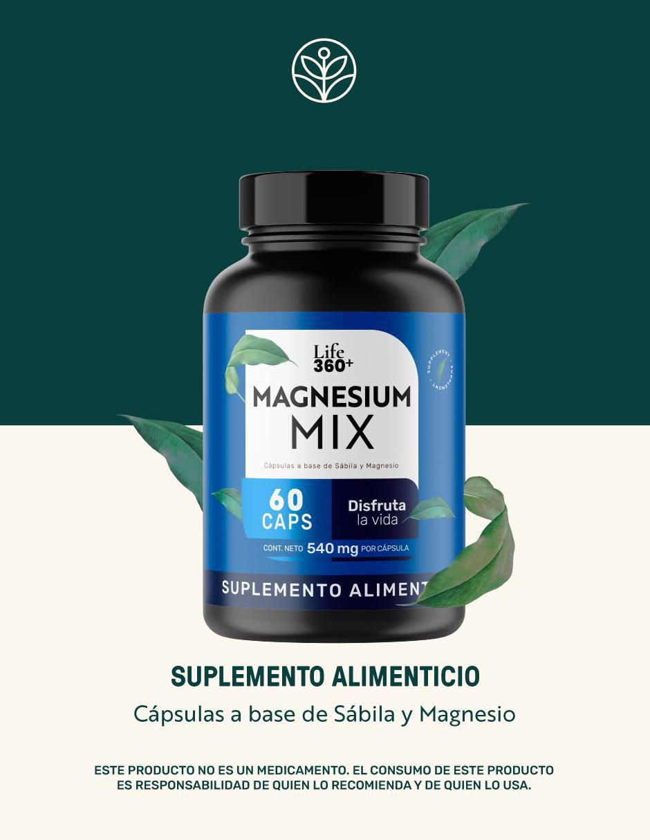 Magnesium Mix Life 360+ Citrato Glicinato de Magnesio con magnesio de 60 cápsulas 9