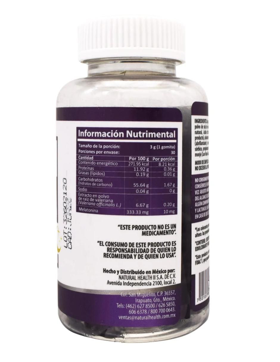 Gumi Zzzz Natural Health con melatonina sabor uva de 30 gomitas 2