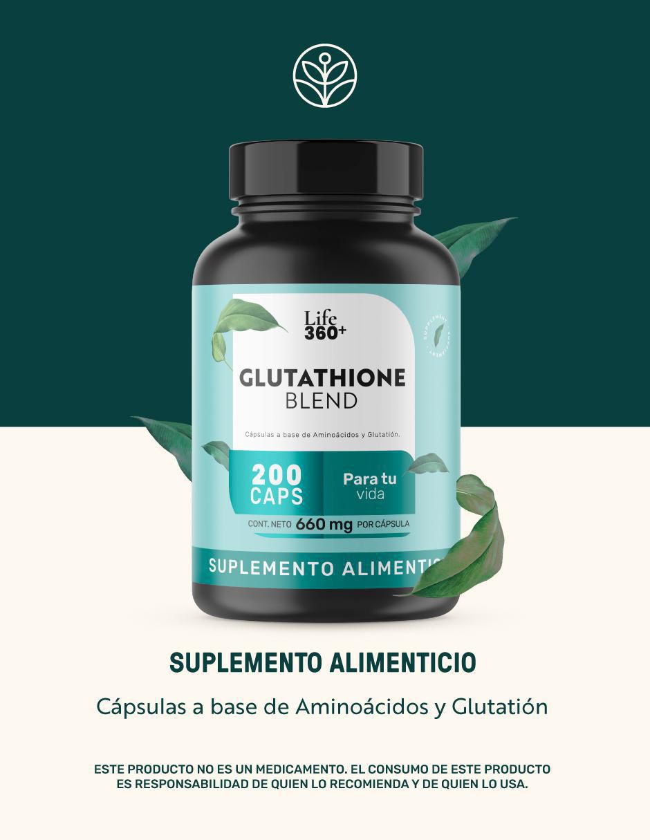 Glutation LIFE 360+ L-Lisina L-Glicina L-Glutamina con l-glutamina de 200 cápsulas 2