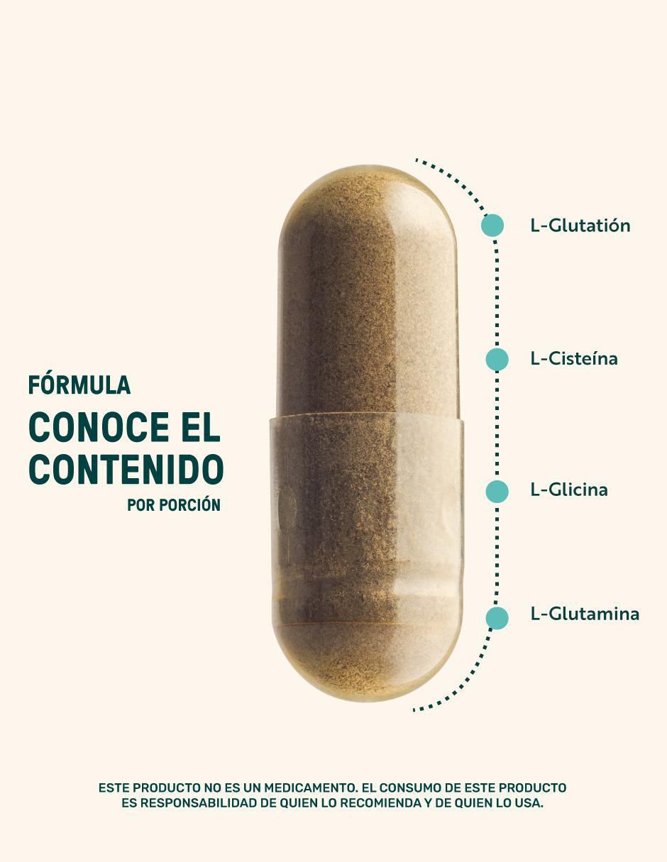 Glutation LIFE 360+ L-Lisina L-Glicina L-Glutamina con l-glutamina de 200 cápsulas 3