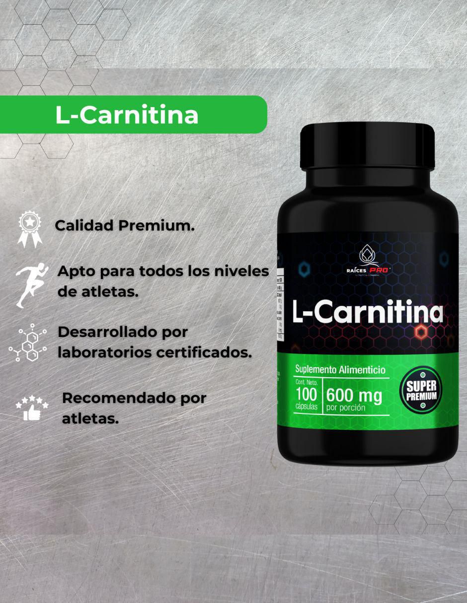 L-Carnitina Super Premium Raíces Pro con l-carnitina de 100 cápsulas 2