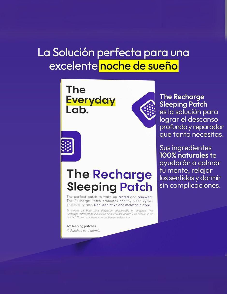 The Recharge Sleeping Patch- Parches para conciliar el sueño sin melatonina con multivitaminico de 12 PARCHES 5