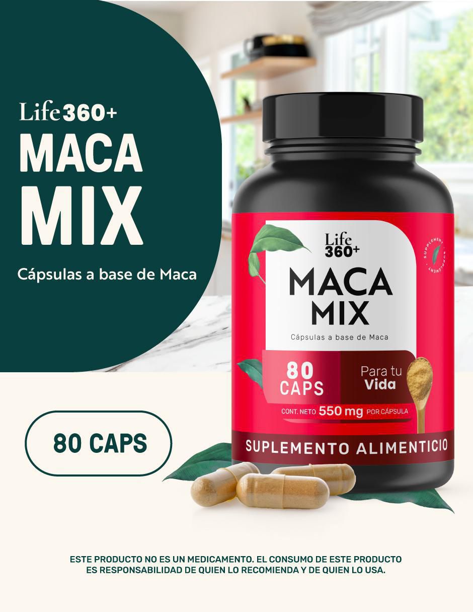 Maca Mix: Maca Negra, Amarilla, Roja Life 360+ con 80 Cápsulas 4
