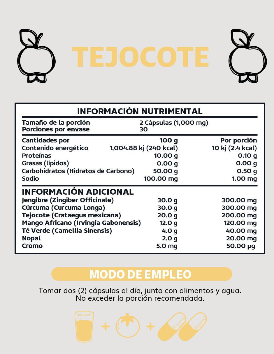Tejocote Mango Africano de 60 cápsulas 3