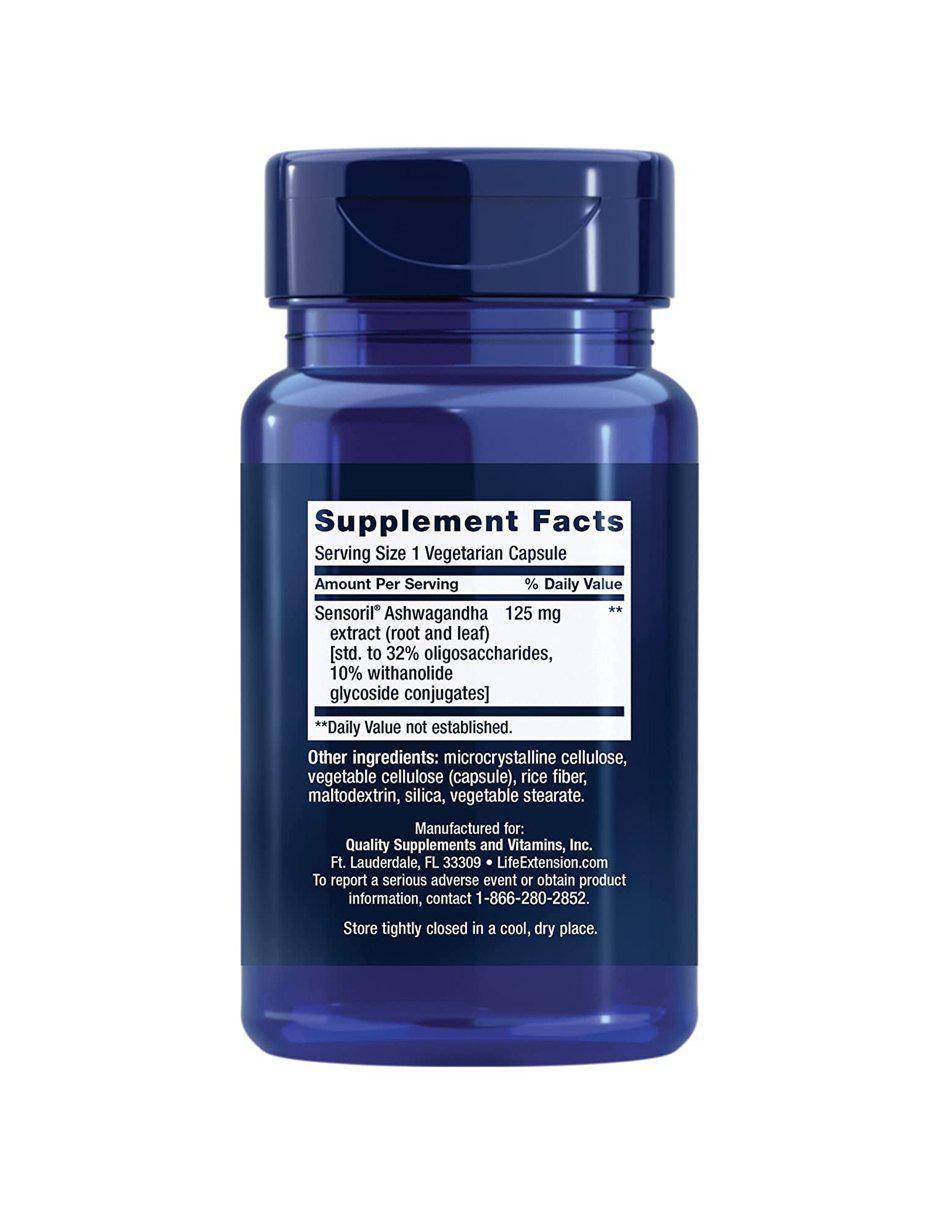 Optimized Ashwagandha 125mg Life Extension de 60 cápsulas 2
