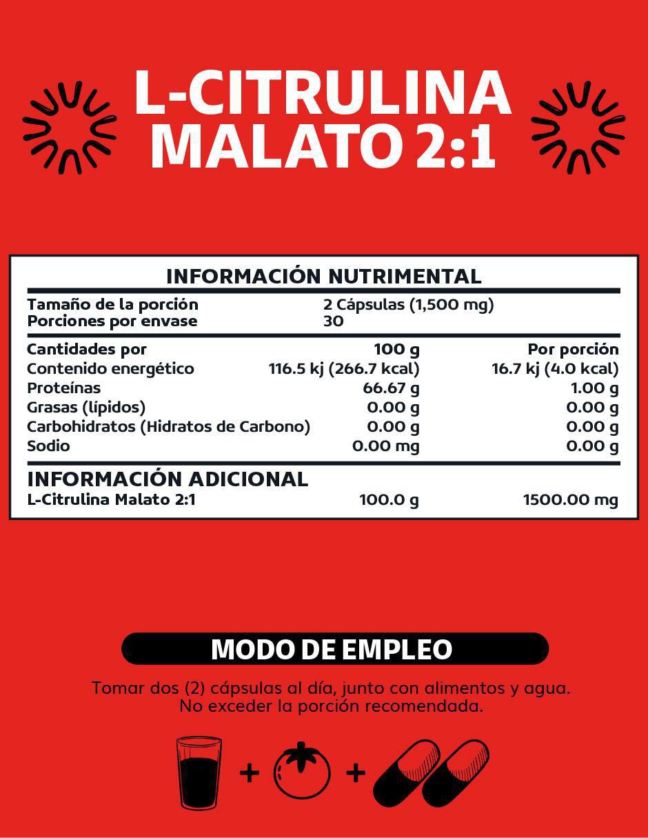 L-Citrulina Malato 1500mg de 60 cápsulas 3