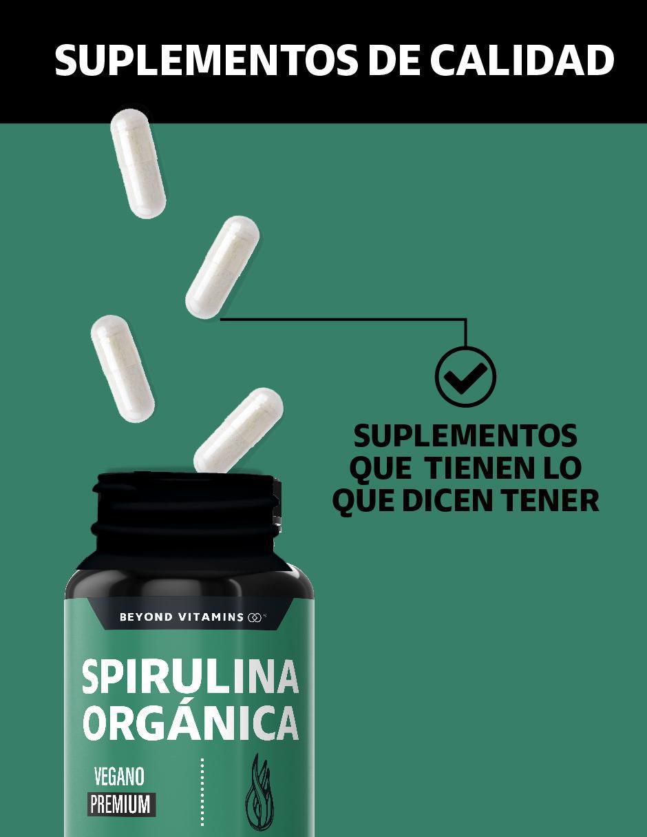 Espirulina Orgánica Vegano de 60 cápsulas 3
