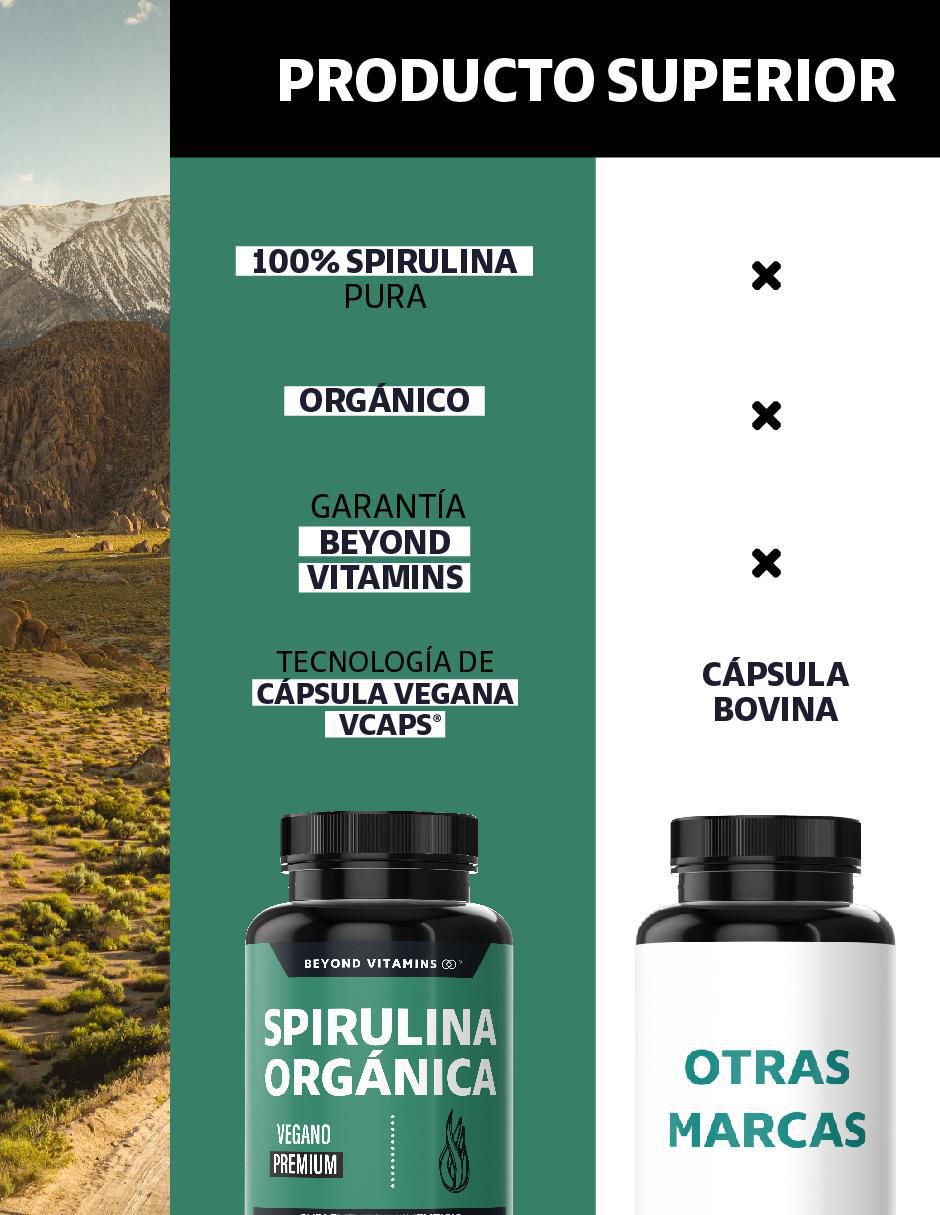Espirulina Orgánica Vegano de 60 cápsulas 5