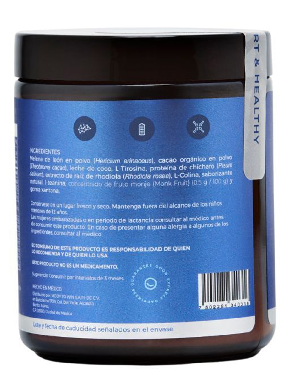 Good mind con hongo de melena de león sabor chocolate de 120 g 3