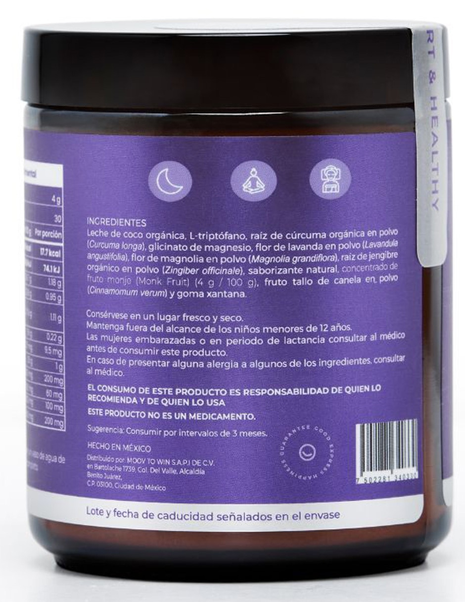 Good Sleep con triptófano sabor cúrcuma y canela de 120 ml 3