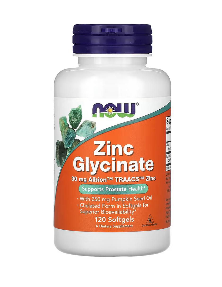 Glicinato de zinc, blandas con zinc de 120 cápsulas