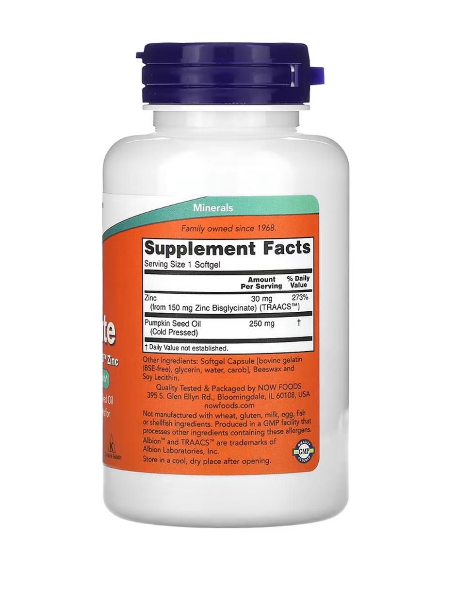 Glicinato de zinc, blandas con zinc de 120 cápsulas 2