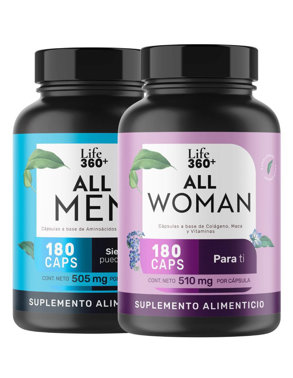 Set de suplementos alimenticios All Woman & All Men con L-Arginina