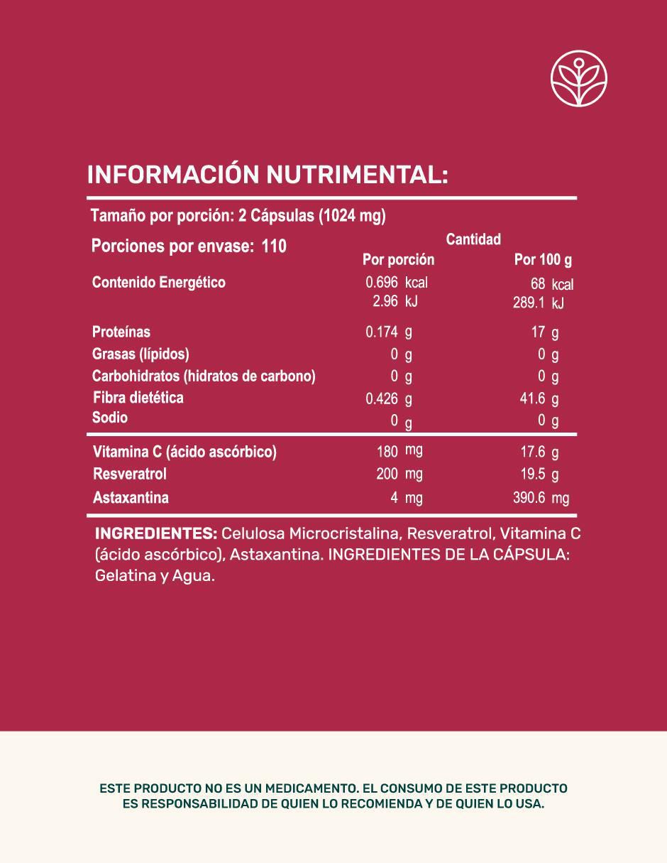 Pack Resveratrol + Colágeno Tipo I,II,III,V y X con ácido hialurónico de 220 cápsulas 6