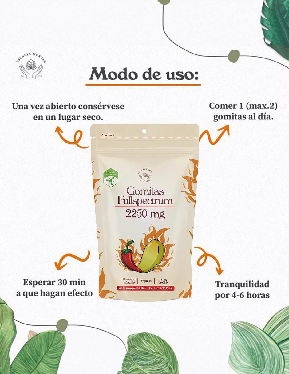 Gomitas Fullspectrum con CBD sabor mango de 90 gomitas 2