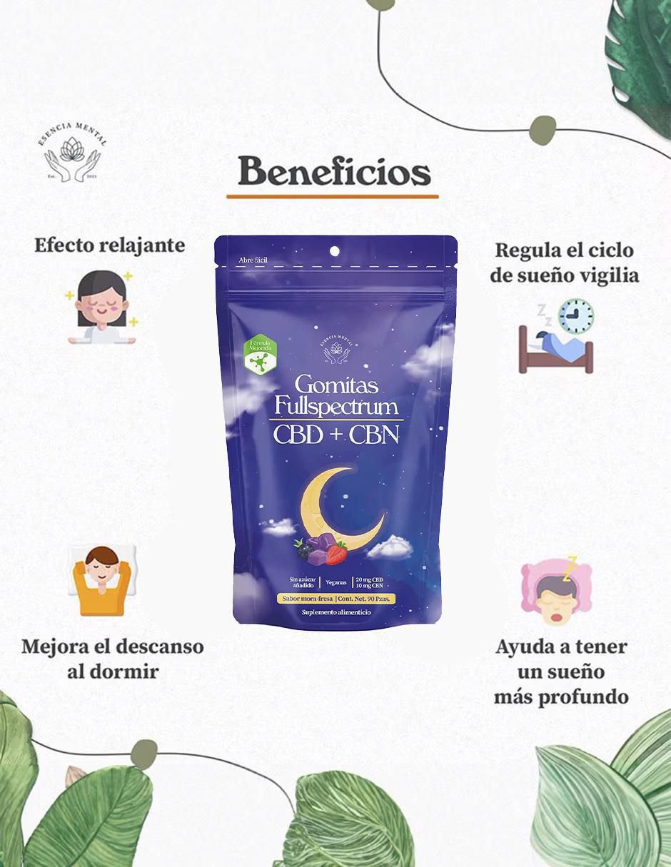 Gomitas para dormir (CBD + CBN) 90 Pzas sabor moras de 90 gomitas 2