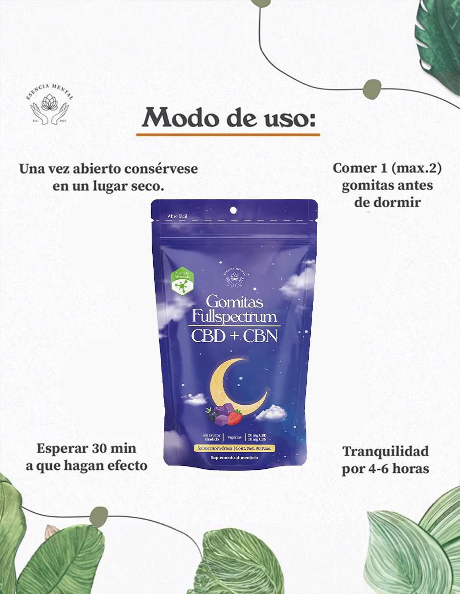 Gomitas para dormir (CBD + CBN) 90 Pzas sabor moras de 90 gomitas 3