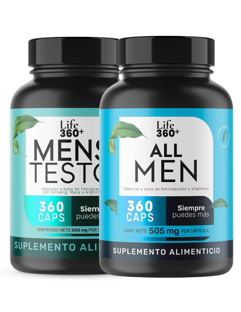 Set de suplementos alimenticios All Men & Mens Testo con L-Arginina