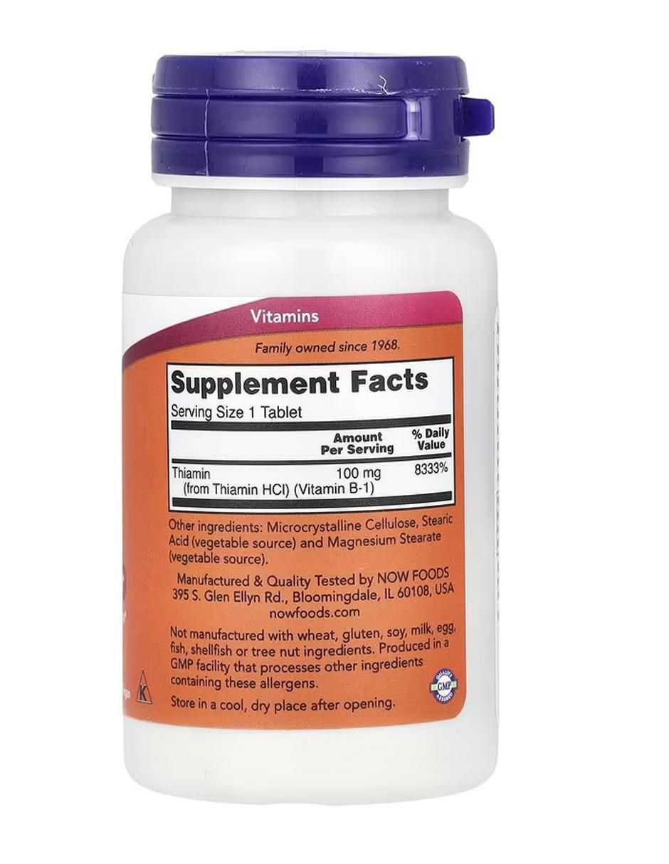 Foods Vitamina B 1 Now de 100 tabletas 2