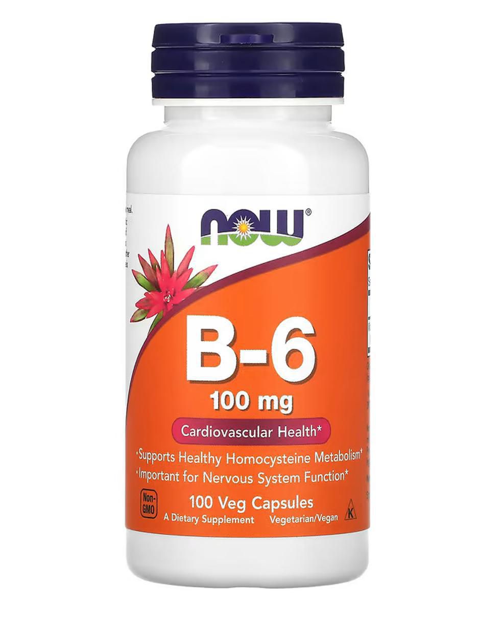 Foods, Vitamina B6 Now de 100 cápsulas