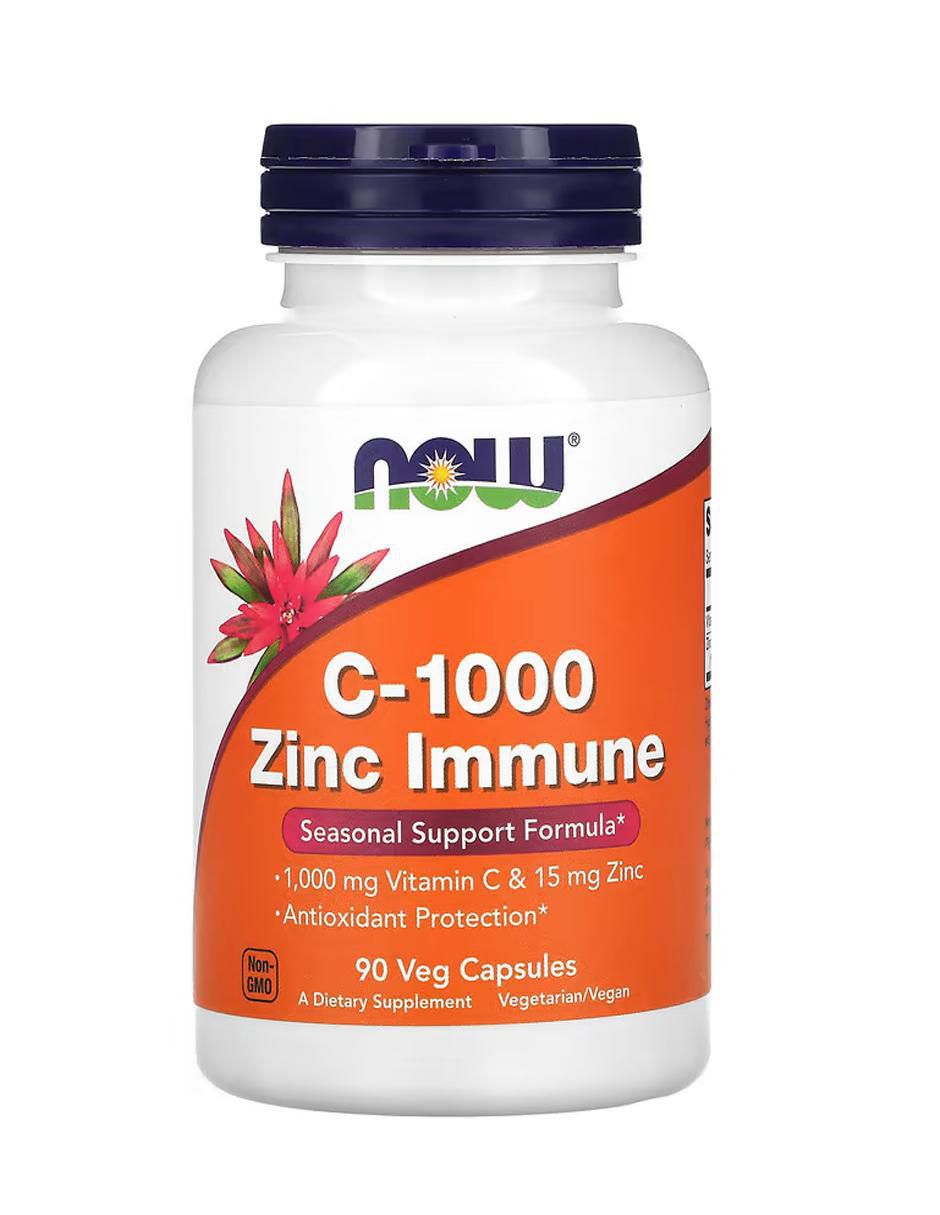 Foods, Vitamina C-1000 y zinc Now de 90 cápsulas