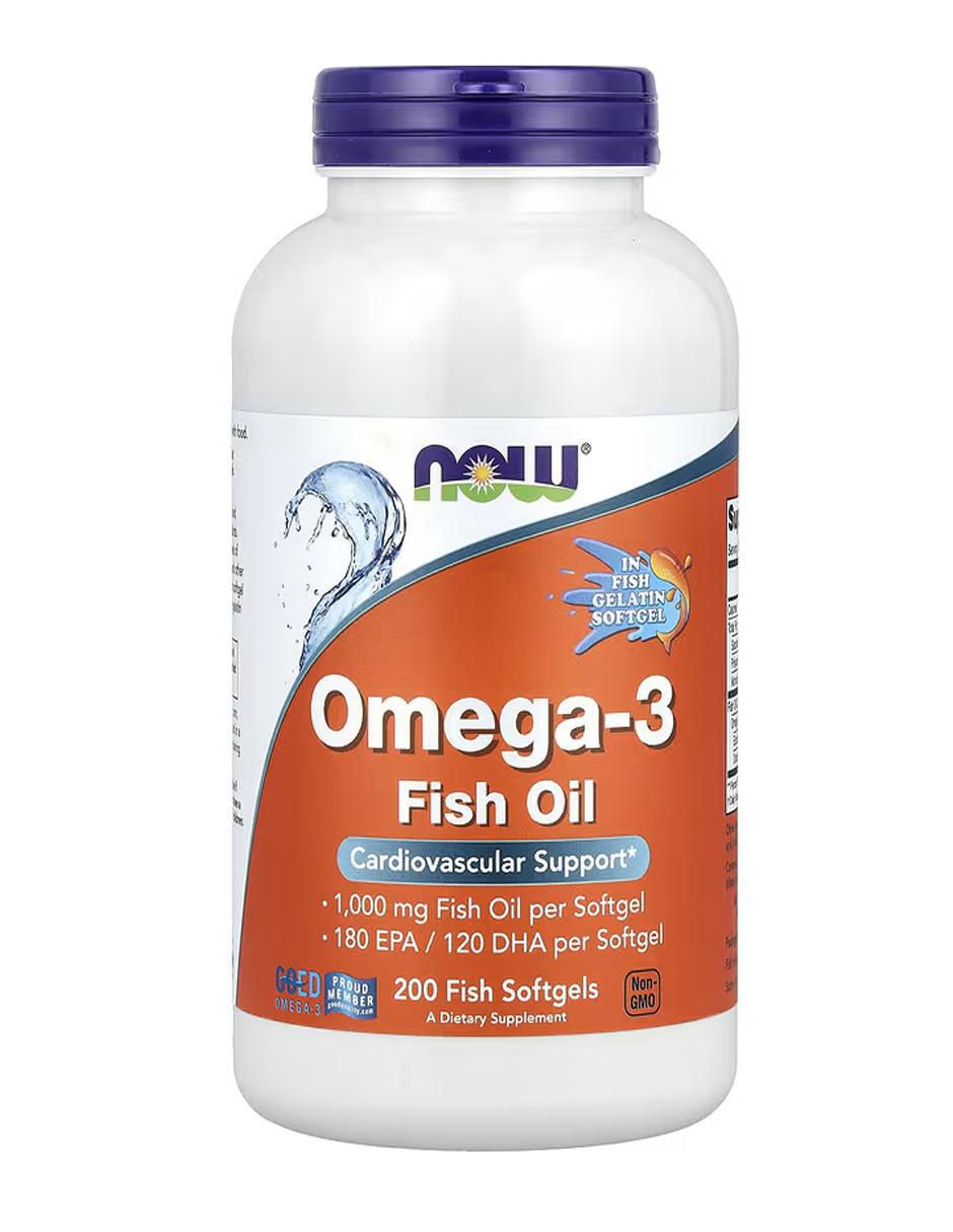 Foods, Omega-3, 1000 mg, Now con omega 3, epa y dha de 200 cápsulas Foods, Omega-3, 1000 mg, Now con omega 3, epa y dha de 200 cápsulas