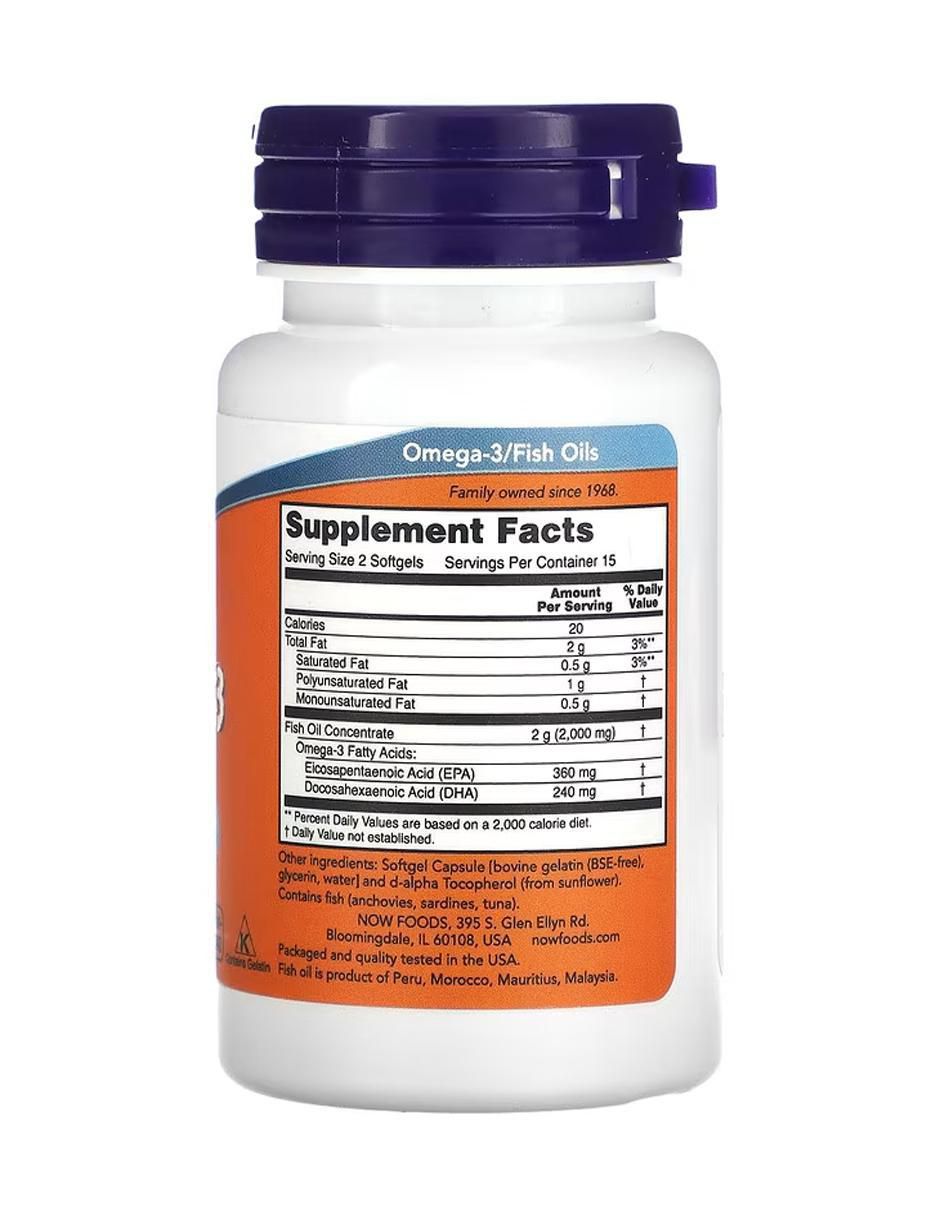 Aceite de pescado con omega-3, 1000 mg con omega 3, epa y dha de 30 cápsulas 2