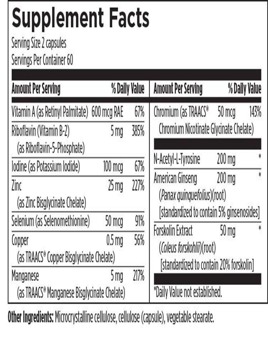 thyroid con vitaminas y minerales de 120 cápsulas 2
