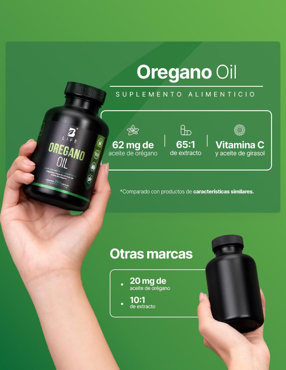 Aceite de Orégano de 300 cápsulas