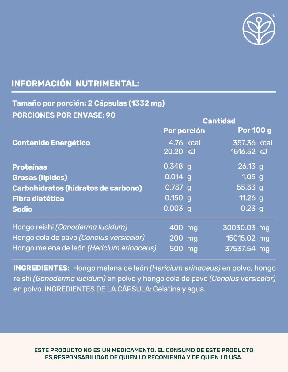 Zen Blend Mushrooms con melena de león, reishi y cola de pavo 5
