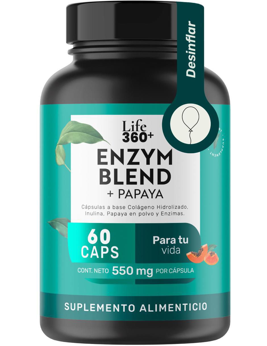 Enzym Blend + Papaya con colágeno hidrolizado, inulina, papaya en polvo y enzimas