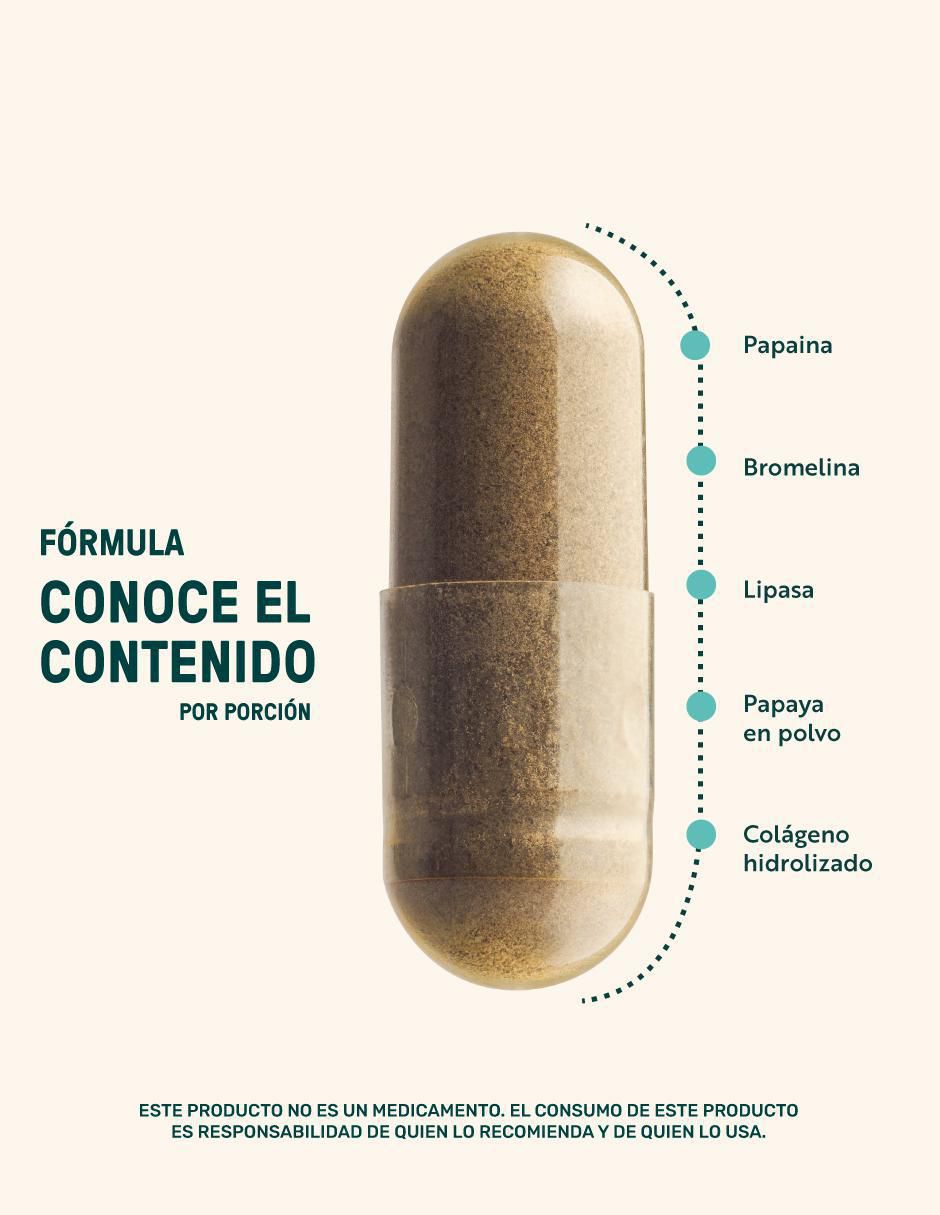Enzym Blend + Papaya con colágeno hidrolizado, inulina, papaya en polvo y enzimas 3