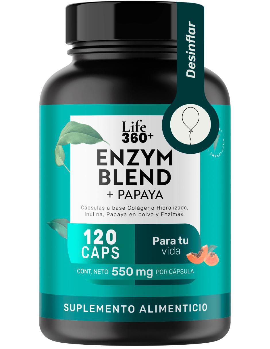 Enzym Blend + Papaya con colágeno hidrolizado, inulina, papaya en polvo y enzimas