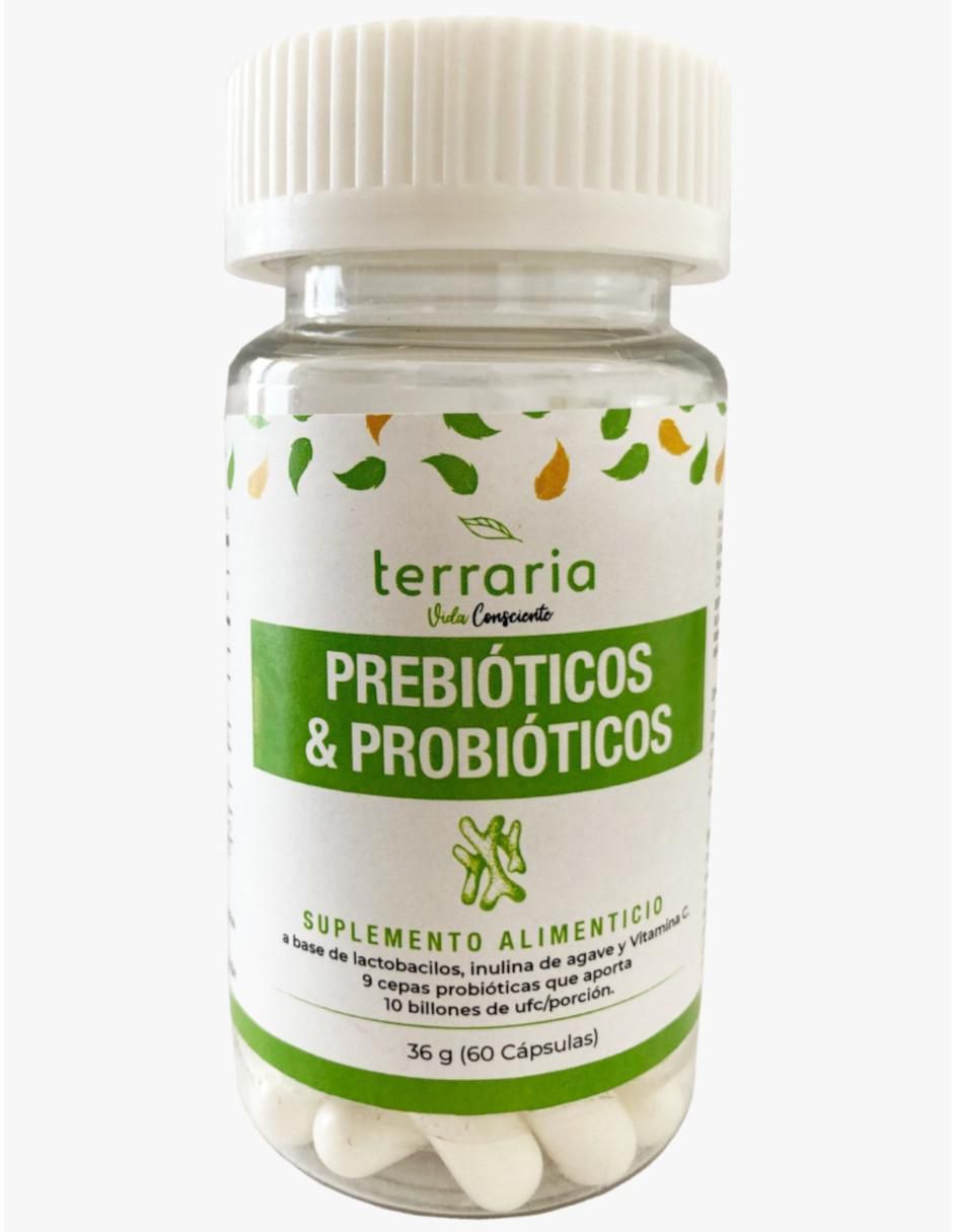 Prebióticos y Probióticos de 60 cápsulas
