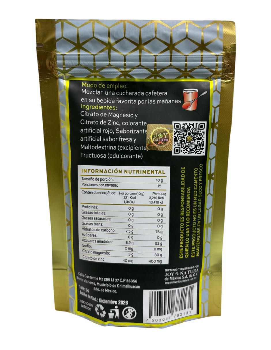 Citrato de Magnesio y Citrato de Zinc sabor fresa de 150 g 2