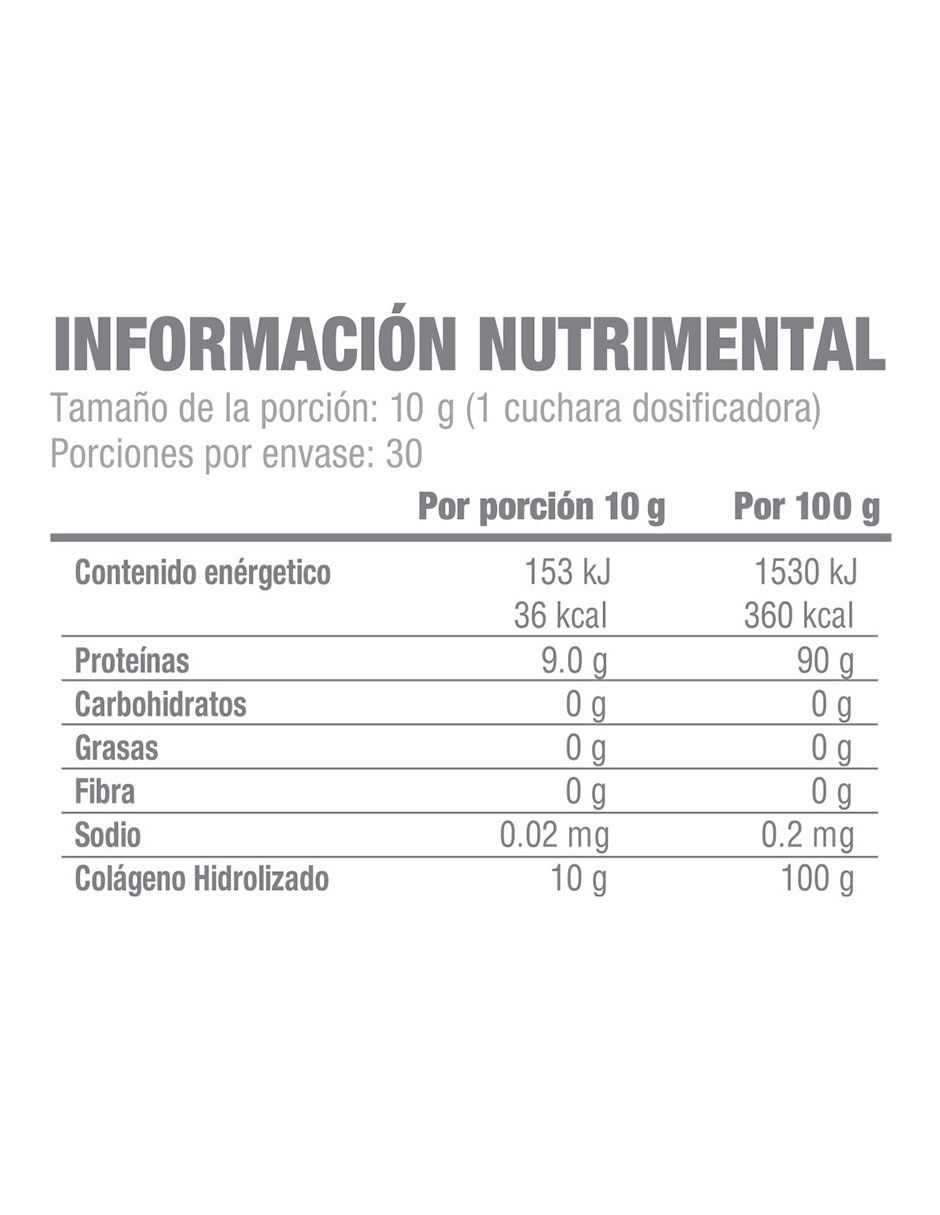 Colágeno hidrolizado puro de 300 g
