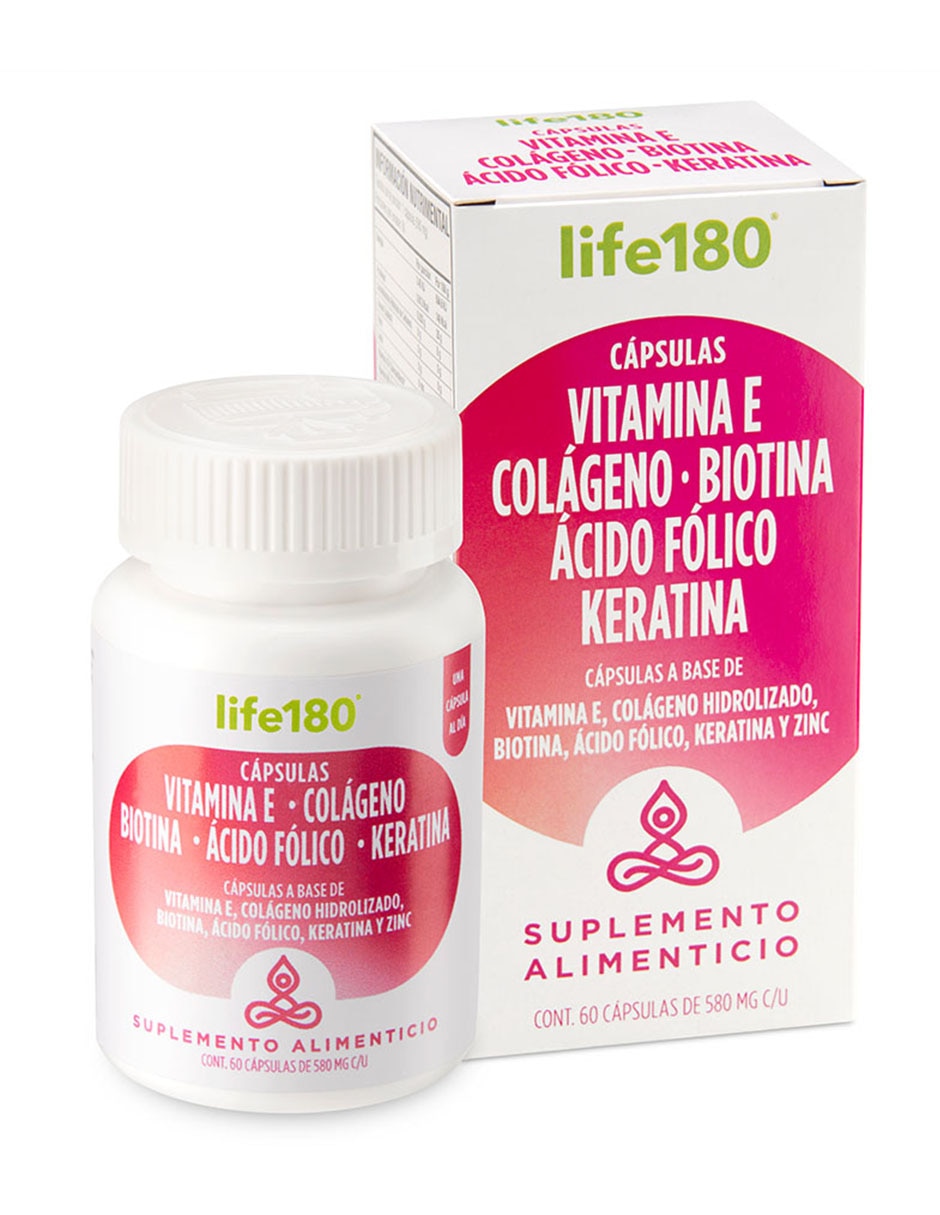 Cápsulas con Vitamina E, Colágeno, Biotina, Keratina de 60 cápsulas 2