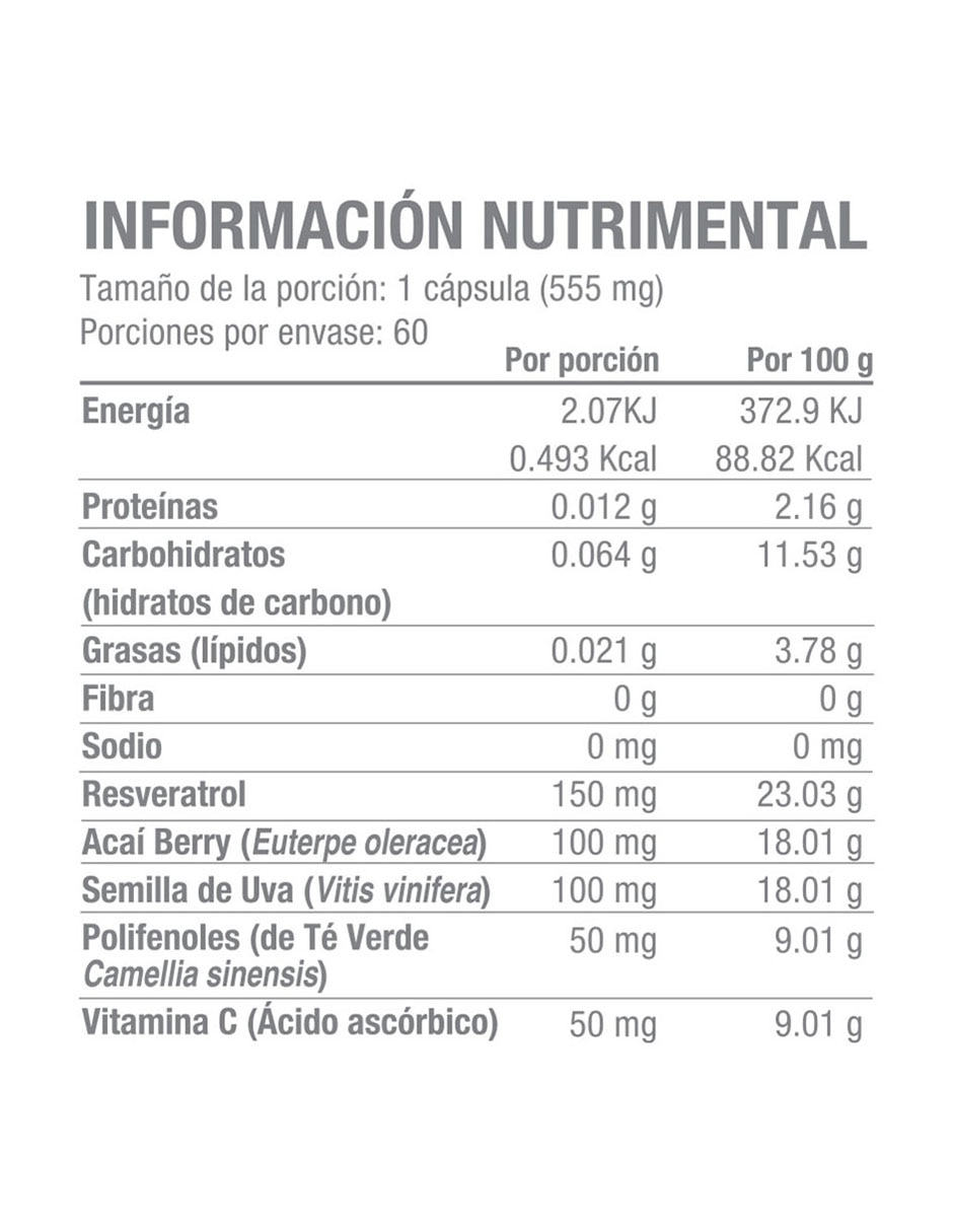 Resveratrol de 60 cápsulas 3