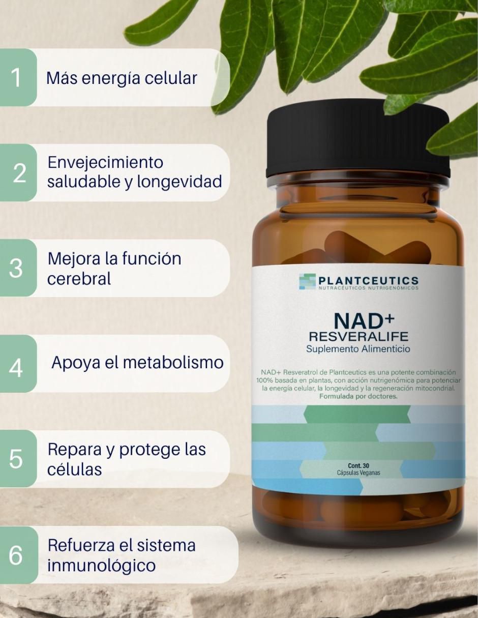 Nad+ Resveralife con nad+ (nicotinamide adenine dinucleotide) de 30 cápsulas 3