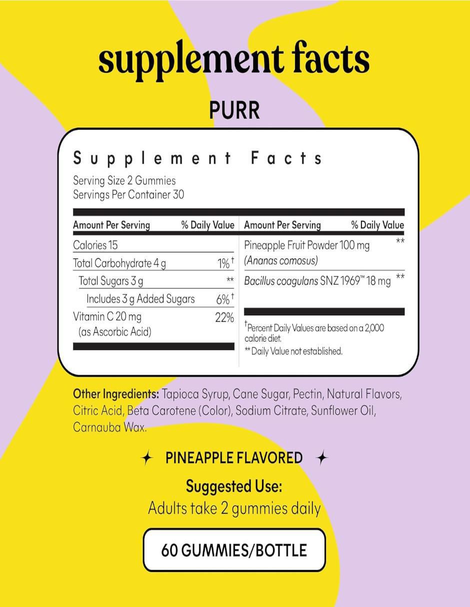 Purr con probióticos sabor piña de 60 gomitas 6