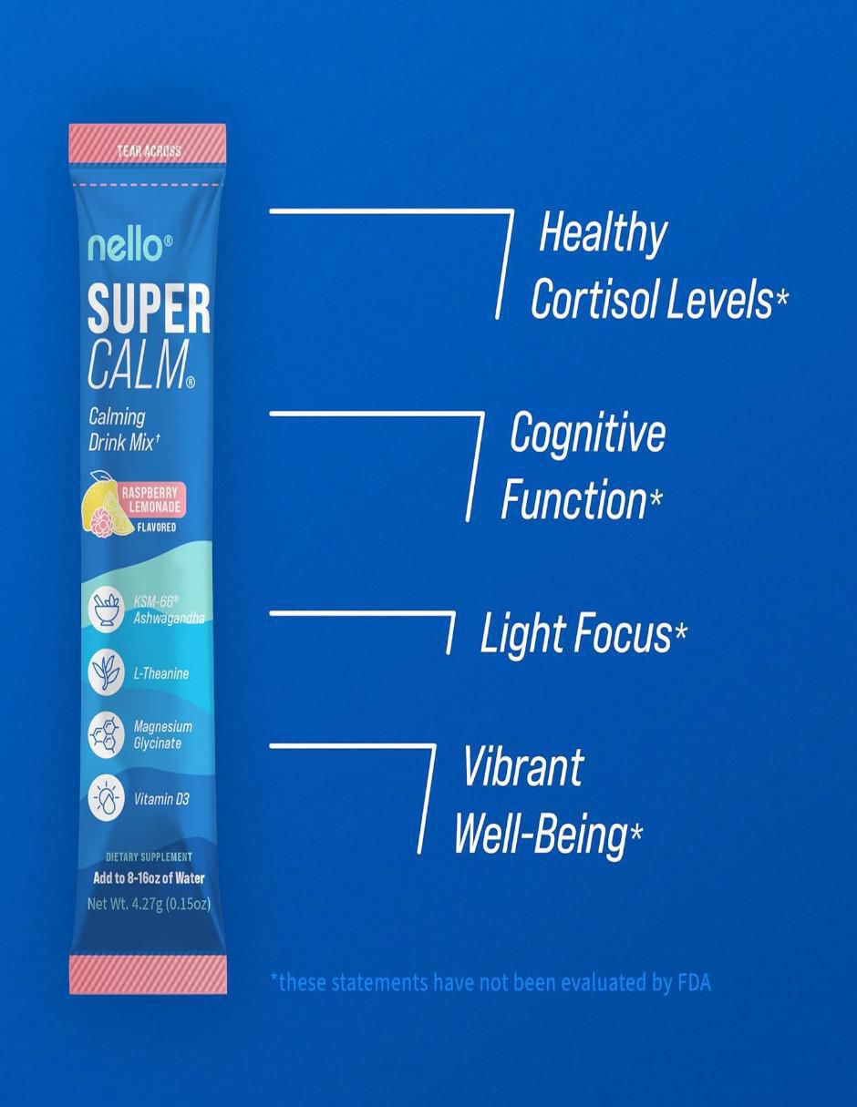 Supercalm Nello con ashwagandha y magnesio sabor limonada rosa de 20 sobres 4